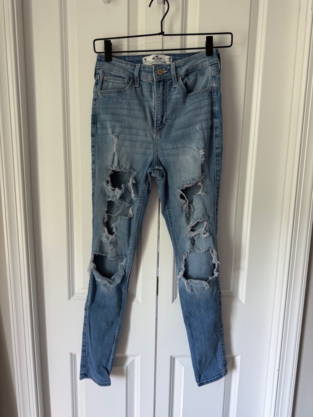 Hollister Light Blue Ripped Skinny Jeans